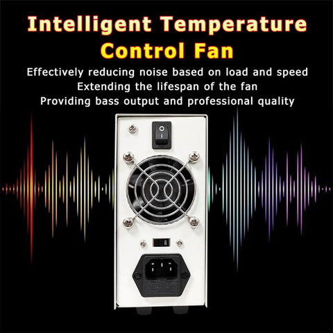 Intelligent Temperature Control Fan, Beefy Adjustable 30V 10A DC Benchtop Power Supply With Encoder Coarse And Fine Knobs