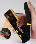 Pass Through RJ45 Crimp Tool Kit For Cat5e Cat6 Ethernet Plugs Pro Grade No Fuss All In One Crimping Tool in hand close-up