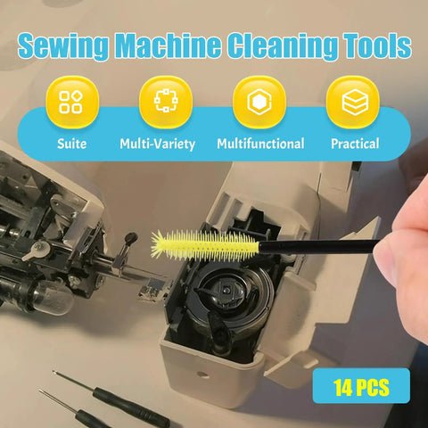 Handy 14Pcs Sewing Machine Cleaning Kit Pro Grade Repair Tools with lint brush during sewing machine maintenance