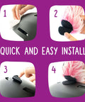 Step-by-step installation guide for Lynx Themed Helmet Ears Accessory Kit With Sticky Hook And Loop Fastener