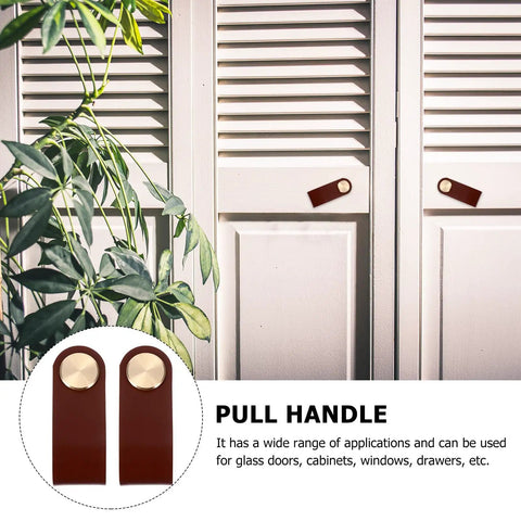 2 Pack Classic Brown Cabinet Door Handles No Fuss Single Hole Mount Solid Brass Drawer Pulls For Wardrobes And Furniture