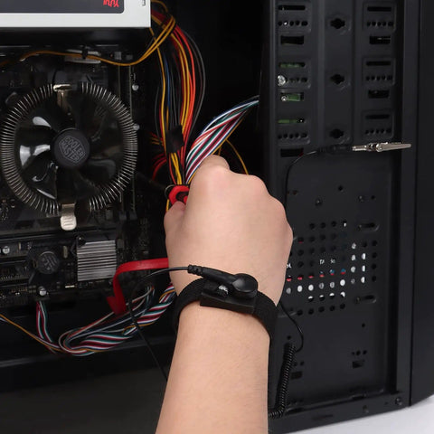 11 Inch Anti Static Wrist Strap Grounding Bracelet with Adjustable Wristband and Alligator Clip for PC Builds and Repair