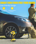 Roadside Ready Cordless Tire Inflator Portable Air Compressor 20V Rechargeable Battery Powered Car Pump with 12V DC Adapter