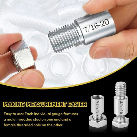 Nut And Bolt Gauge Set 44 Piece With Inch And Metric Gauges Male And Female Thread Checker For Bolt Size And Thread Pitch