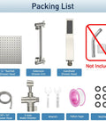 All Metal Rain Shower Head With Handheld Dual Shower Built To Last High Pressure Flow packing list with all-metal parts