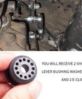 Shift Linkage Bushing Kit For Dodge Ram 1500 2500 3500, 2 Pc Shifter Cable Bushing With E Clips, installed on linkage