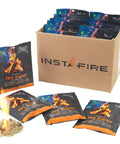 Emergency Fire Starter Pouches For Camping And Outdoor Adventures, Eco Friendly Granulated Fuel Box with lit pouch and displayed packs