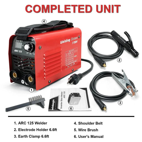 125A 110V Mini Arc Welder With True 125A Output For DIYers On The Go Portable IGBT Inverter Stick Welder Lightweight 5 Lbs