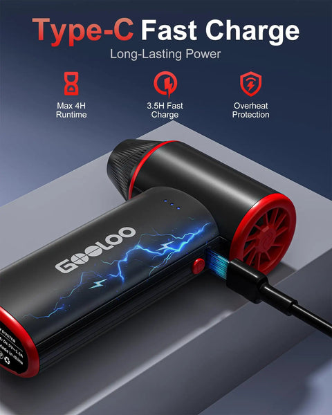 F3 Electric Air Duster Three Gear Power, 150000 RPM High Speed Blower for PC Keyboard Car And More, fast charging cable