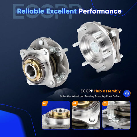Plug And Play Wheel Hub And Bearing Assembly Front Left Right 6 Lug 950-004 With Tone Ring ABS Sensor for Toyota models