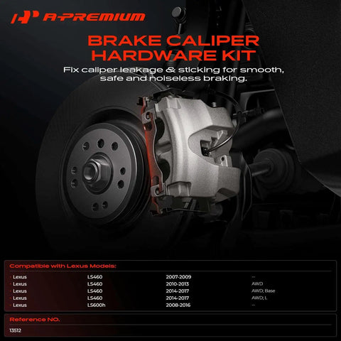 Premium Front Side Disc Brake Hardware Kit For Lexus LS460 2007-2017 Awd And Ls600h 2008-2016 Smooth Stopping Power And Durability Guaranteed Fits You Like A Glove No Messing Around Just Pure Quality Parts