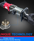Heavy Duty 1400W Electric Rebar Bender For Professional Contractors showing a four plunger cylinder for quick bending.