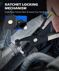 Boss Grade 34 Piece Coolant Vacuum Refill And Pressure Diagnostic Tester Kit With Universal Adapters, ratchet locking mechanism holds hose clamps.