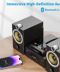 Bluetooth 5.3 Receiver For Home Stereo And Speakers With RCA Optical And 3.5mm AUX, Low Latency HD Music, Wireless Audio Stream setup
