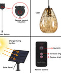 Lit Solar Pendant Lights With Amber Hammered Glass Shade And Edison Bulb Vibe Indoor Outdoor Glass Pendant Fixture components