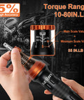 Heavy Duty Quarter Inch Drive Torque Screwdriver Set With 10 To 80 In Lb Range And 34 Bit Kit S2 Steel Standard Phillips Slotted Torx And Hex Bits Quick Change Adapter For Precise Maintenance Tasks, 1/4-inch torque screwdriver with 5% accuracy