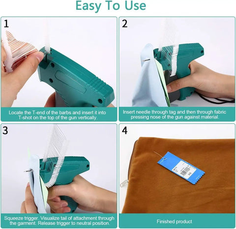 Price Tagging Gun For Clothing Quick Tag Attacher Kit With 6 Needles And 1000 Barbs Fasteners Organizer Bag Easy To Use