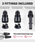 3 fittings for 58 PSI Fuel Filter Regulator For LS Swap EFI Conversion C5, includes AN6 and 6AN connectors, secure with cap