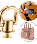 4 Pcs D Rings For Purse Heavy Duty 360 Degree Rotatable Metal Hardware Stud Screw Ball Rivets With Punch on gold bag strap connector