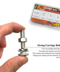 Hand holding 5/16-18 Carriage Bolts 1-1/2 Inch Round Head Square Neck Set with 304 Stainless Steel Hex Nuts Flat Washers Spring Lock Washers