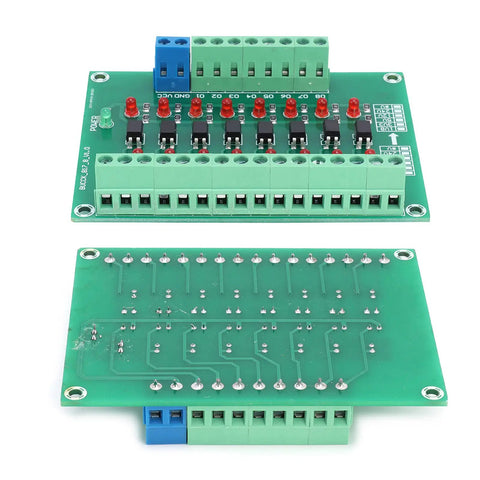 8 Channel Optical Isolation Module For PLCs With 20kHz Switching Frequency Optocoupler Converter Board showing top and bottom view