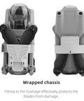 Pro Grade Propeller Guard And Strap System for DJI Mavic Air 2 and Air 2S Drones wrapped around fuselage for blade protection.