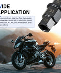 Motorcycle Front Axle Tool Kit With Recessed Hex Socket Spindle Removal Sleeve, black motorcycle with mountains in background