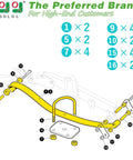 Diagram of Heavy Duty Golf Cart Rear Leaf Spring Kit For EZGO RXV 2008 2013 With 2 Leaf Tapered Springs Urethane Bushings