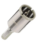 HLOFIZI 3/4-inch diamond tile hole saw with guiding drill bit and hex shank, close-up view