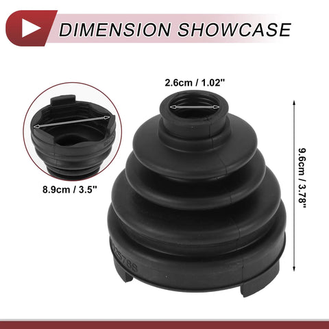 CV Joint Boot Kit Direct Fit For Nissan Murano 2009 To 2014 And Nissan Quest 2011 To 2017 Inner Constant Velocity Boot With Clamps And C Type Buckle Black Rubber Ready To Install, 9.6cm