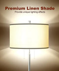 Modern Two Light Floor Lamp With Dual Pull Chains Tall Standing Light In Brushed Nickel Finish And White Lampshade