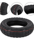 Close-up of a Tubeless 10x2 50 Offroad Tire For 10 Inch Electric Scooters And Skateboards Replacement Outer Tire showcasing tread pattern.