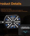 8 Gang Switch Panel With Remote Wireless Control, black relay system with blue LED for 12V-24V vehicles, close-up view