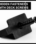 Nylon Deck Fastener Clips For Decking With Metal Screws, Composite Decking Fasteners And Nylon T Clips, close-up view.