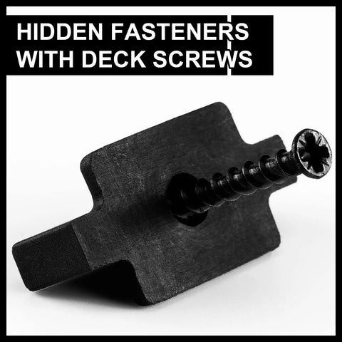 Nylon Deck Fastener Clips For Decking With Metal Screws, Composite Decking Fasteners And Nylon T Clips, close-up view.