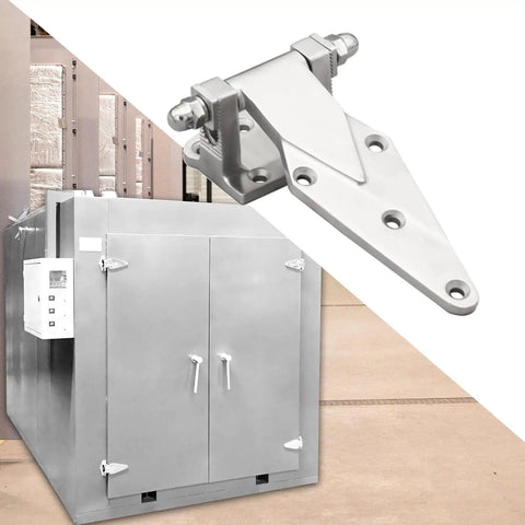 Top Tier Stainless Steel Heavy Duty Refrigerator Door Hinge And Oven Hardware on industrial refrigerator with flat mount design.