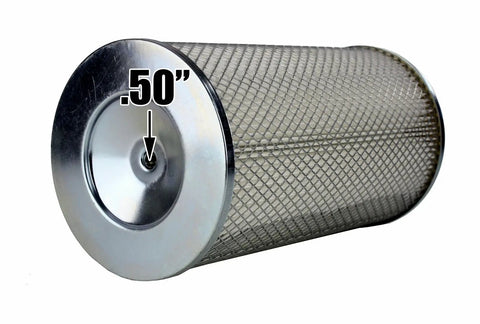 Heavy Duty Dust Collector Filter For Sandblast Cabinets Model 110 And 260 Replacement, metal mesh with .50 in rod hole