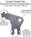 Three Pack GP Compatible Dispenser Keys for Commercial Paper Towel, Toilet Paper, and Soap Dispensers, Fits GP Units