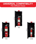 Heavy Duty Fire Extinguisher Cabinet With Alarm And Secure Lock Featuring Clear Breakable Acrylic Window showing 10 lb and 5 lb models