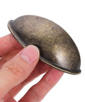 Antique Bronze Wardrobe Handles 4 Pack Semicircle Drawer Pulls For Cabinets And Furniture Hardware Vintage Style Vibe in hand view