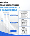 Solid 3 Piece Steam Probe Replacement Compatible With Breville Sage Dual Boiler And Oracle Espresso Machines in stainless steel.