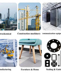 Industrial collage of petrochemical, construction machinery, communication equipment, manufacturing, furniture, and sealing gasket.