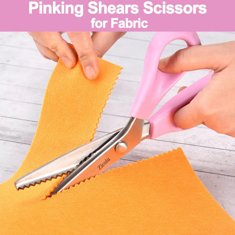9 Inch Pinking Shears For Fabric Cutting And Crafting, Zigzag Scissors With Heavy Duty Stainless Steel Blade And Serrated Edge, Ultra Sharp And Durable For Tailors, Pros, Quilters, Dressmakers, Scrapbooking, Lace And Wig Work, Home DIY Projects, cutting fabric