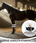 Horse wearing 4 Pack Fleece Lined Horse Kickin And Pawing Training Chains with adjustable stainless steel chains and nylon webbing