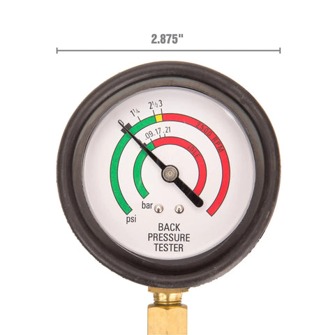 Exhaust Back Pressure Tester And Gauge Kit With Oxygen Sensor Adapters For Accurate Psi And Bar Readings dial close-up