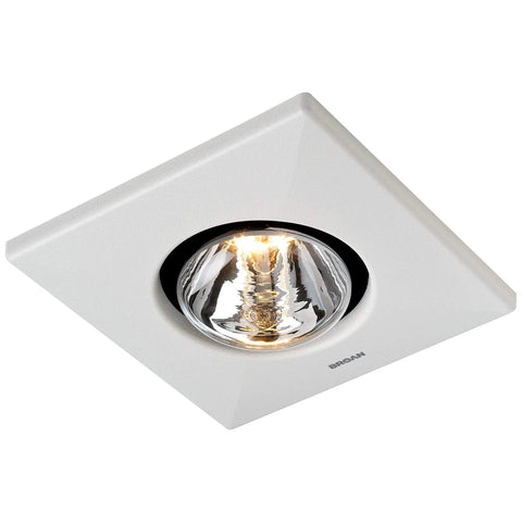 Infrared Ceiling Heater With Fan For Bathroom, Single Bulb, White Finish, Instant Warmth Without Cranking The Thermostat, Energy Efficient 250W