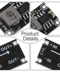 Close-up of Six Pack 5V Buck Converter Modules Set 5V 30V to 5V DC DC Regulator Board MP1584EN 3A showing product details.