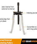 Heavy Duty Ratcheting Puller Set For Automotive Internal And External Pulls 2 And 5 Ton Converts To Two Or Three Leg Pullers Easy Jaw