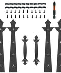 Screw Mounted Faux Garage Door Hardware Set With 4 Hinges And 2 Handles in Durable ABS Plastic, Includes screws and drill bit