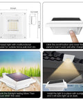 Solar Powered Gutter Lights Outdoor Waterproof Dusk To Dawn 25 LED Deck Fence Wall Stair Step Yard Pathway Lighting 2 Pack